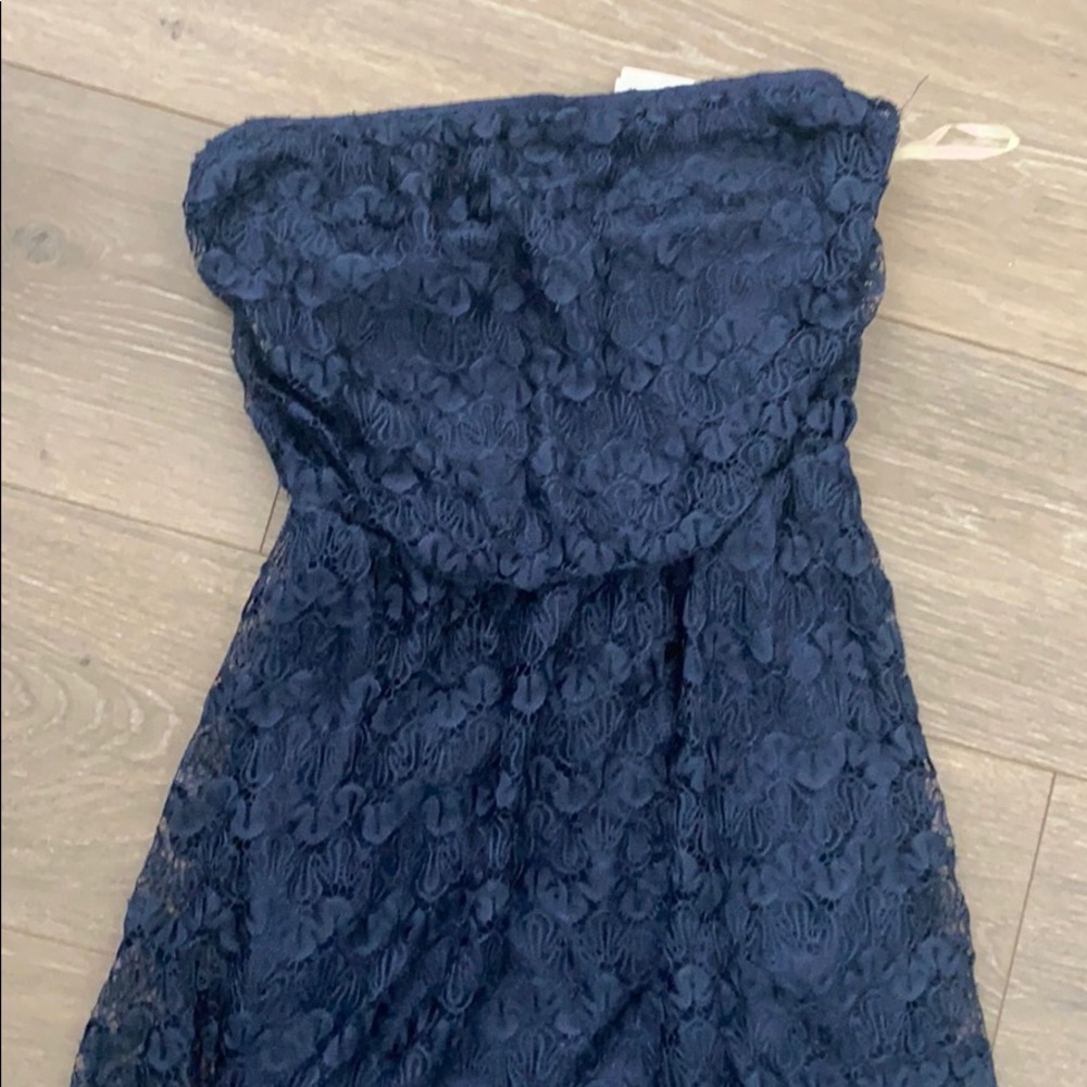 Love Culture Navy Blue Lace Tube Dress